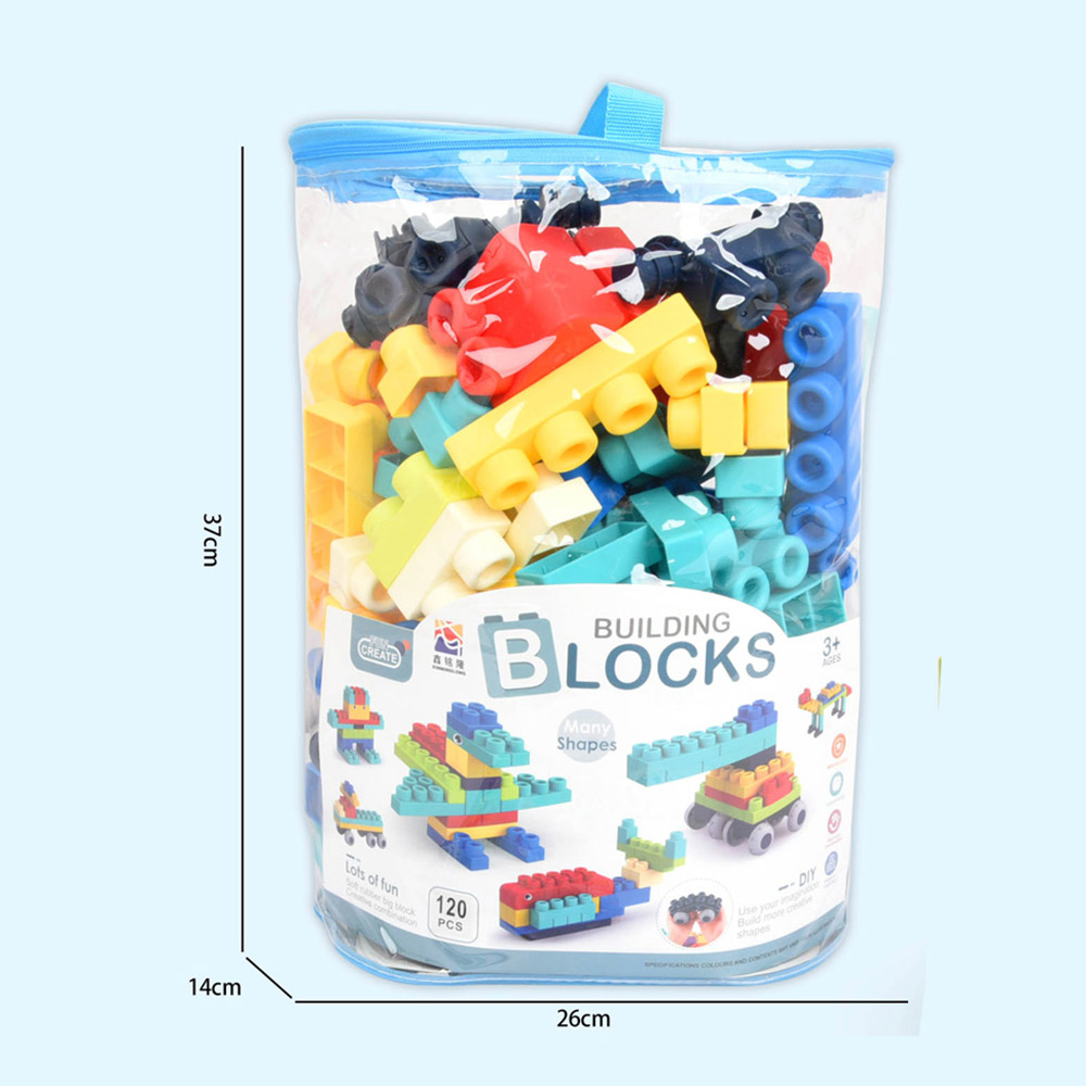 Stem - Soft Building Blocks Creative Fun Kit- 120pcs - Blue