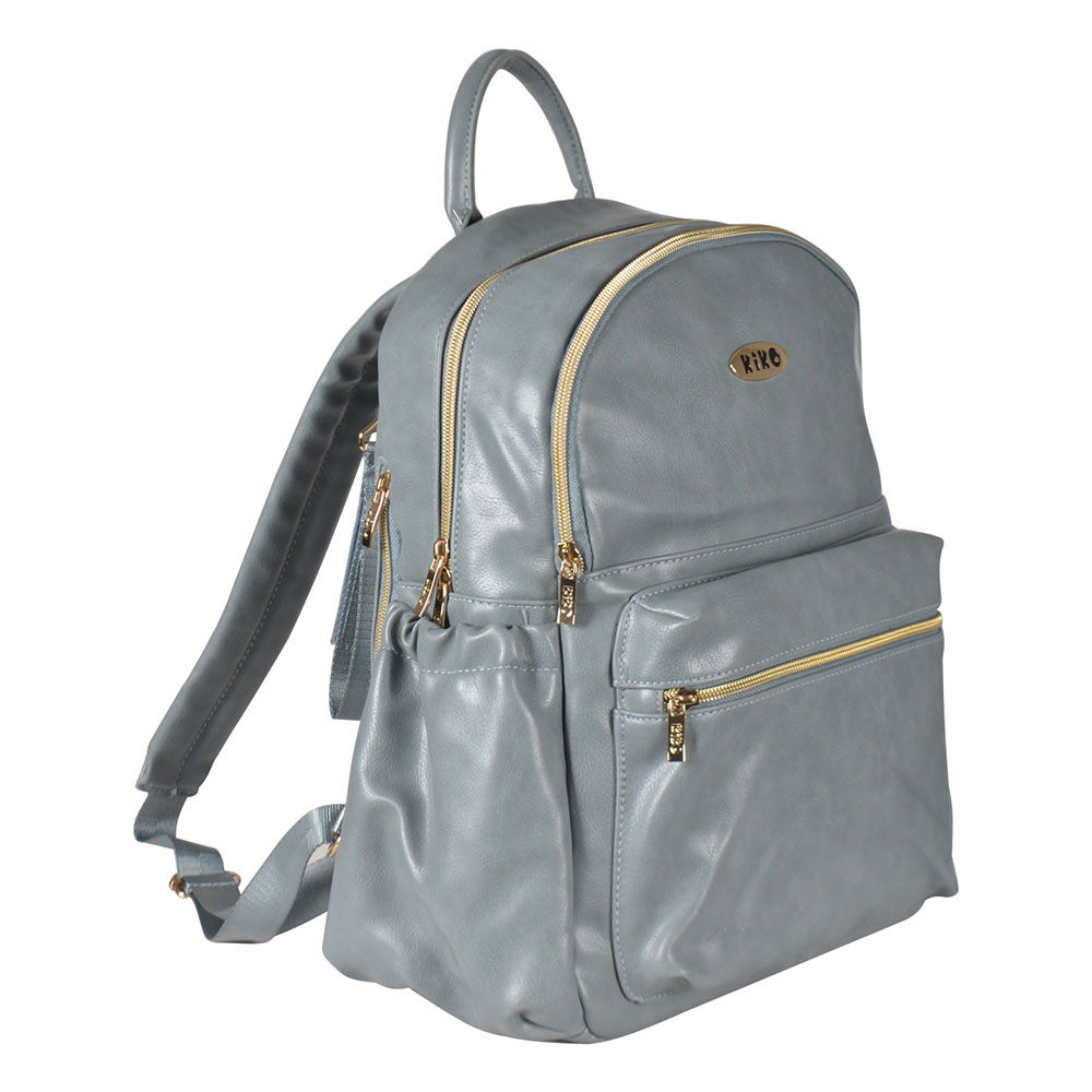 Kiko - Leather Mommy Diaper Bag - Blue