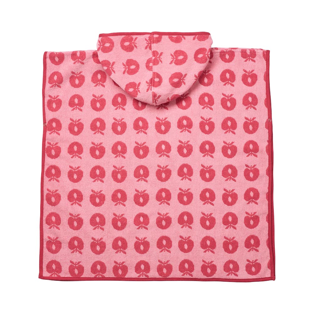 Smafolk - Apples Print Poncho Towel - Pink