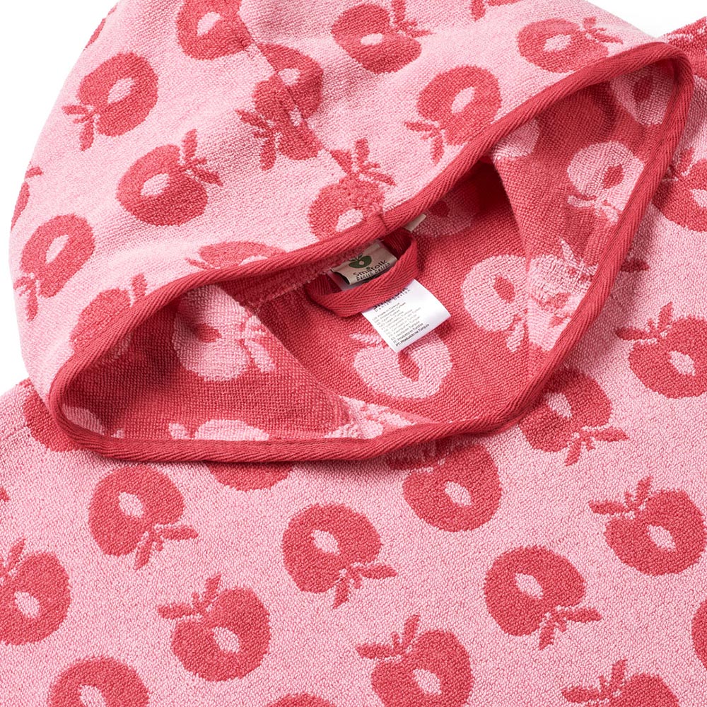 Smafolk - Apples Print Poncho Towel - Pink