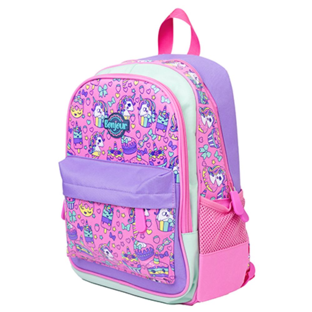 Bonjour - Mini Backpack - Pink Unicorn - 14-Inch/36cm