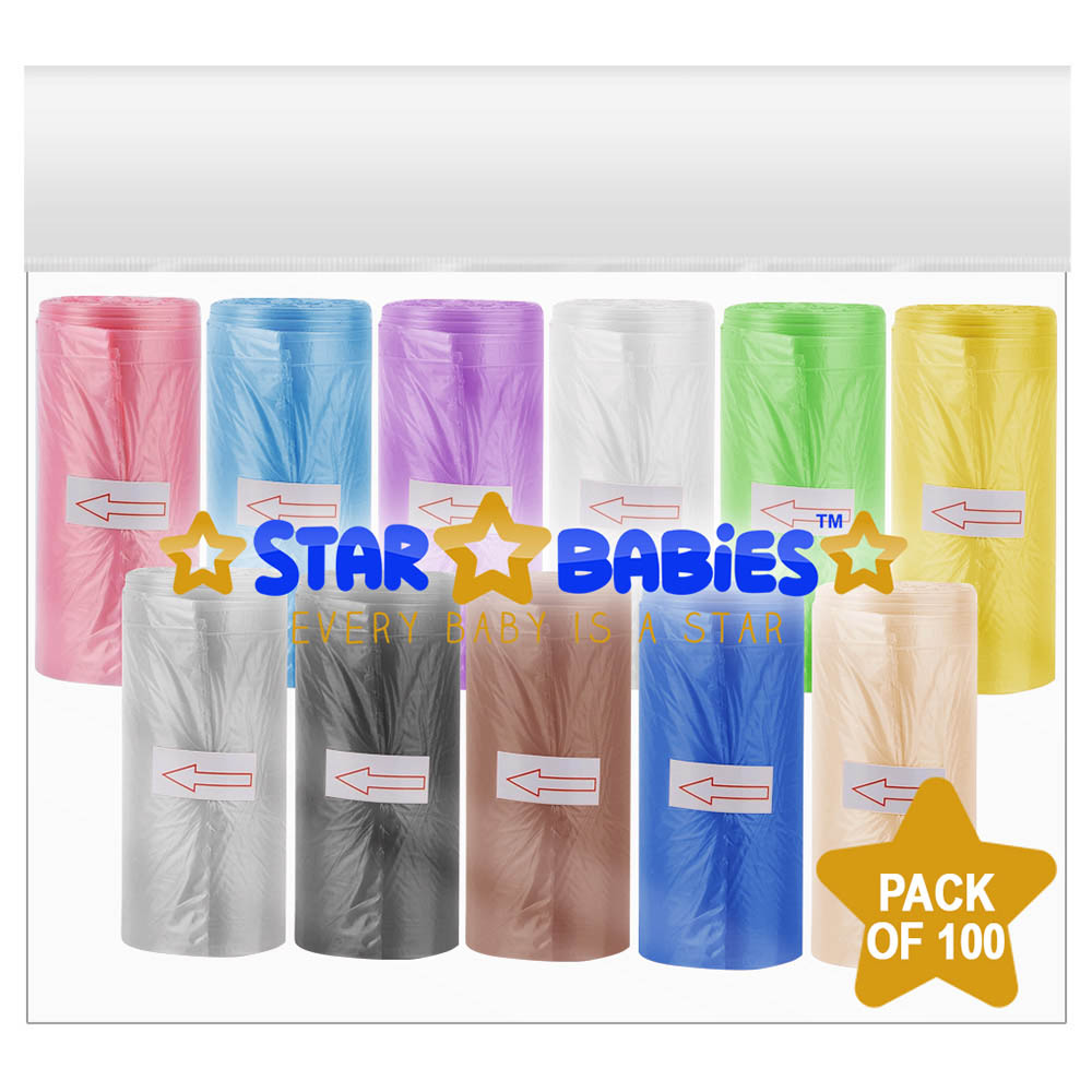 Star Babies - Scented Nappy Bag - Pack Of 100 - 22 x 32cm - Rainbow