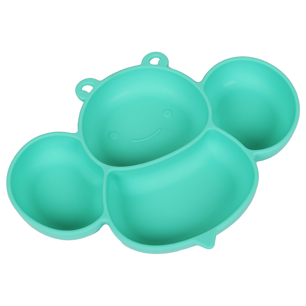 Little Angel Kids Silicone Bee Plate Bowl Spoon & Fork Green
