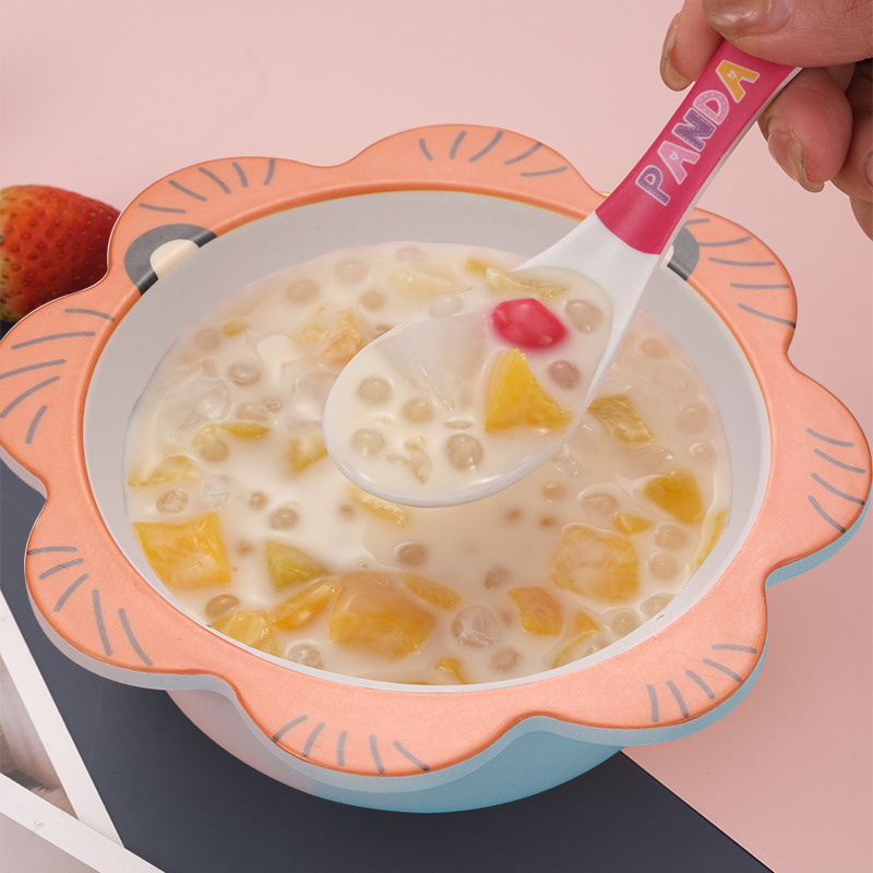 Little Angel Kids Giraffe Cute Cartoon Bowl With Spoon Set