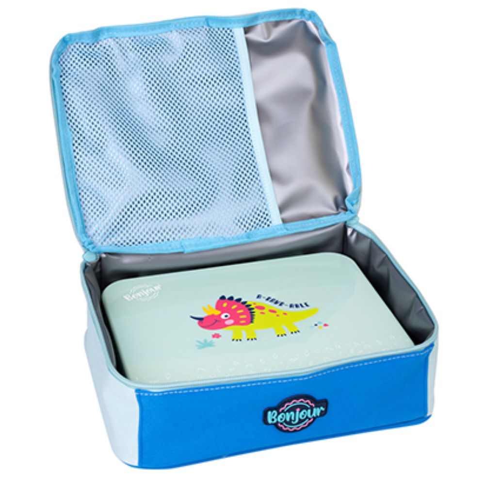 بونجور- شنطة غداء ماكس- ديناصور- اخضر