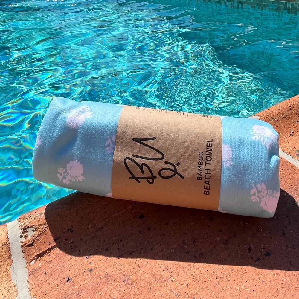 بو تاول - منشفة شاطئ تراثي - فيروزي - كبيرة