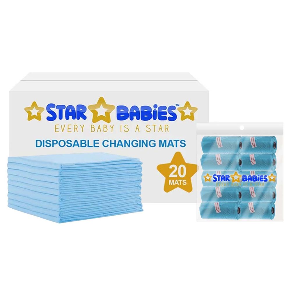 Star Babies - Changing Mat - 45 x 60 cm - 20pcs With Scented Bag - 150pcs - Blue