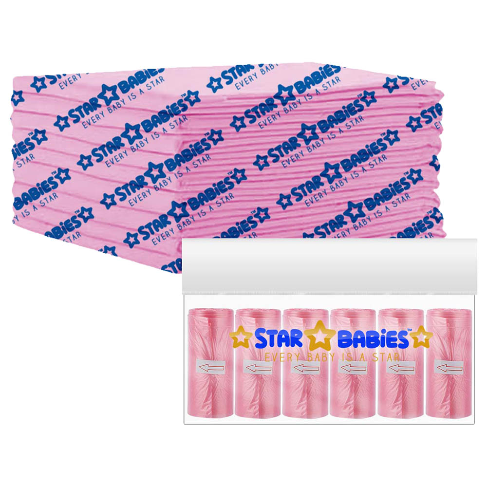 Star Babies - Disposable Changing Mat with Scented Bag - 6pcs - Pink