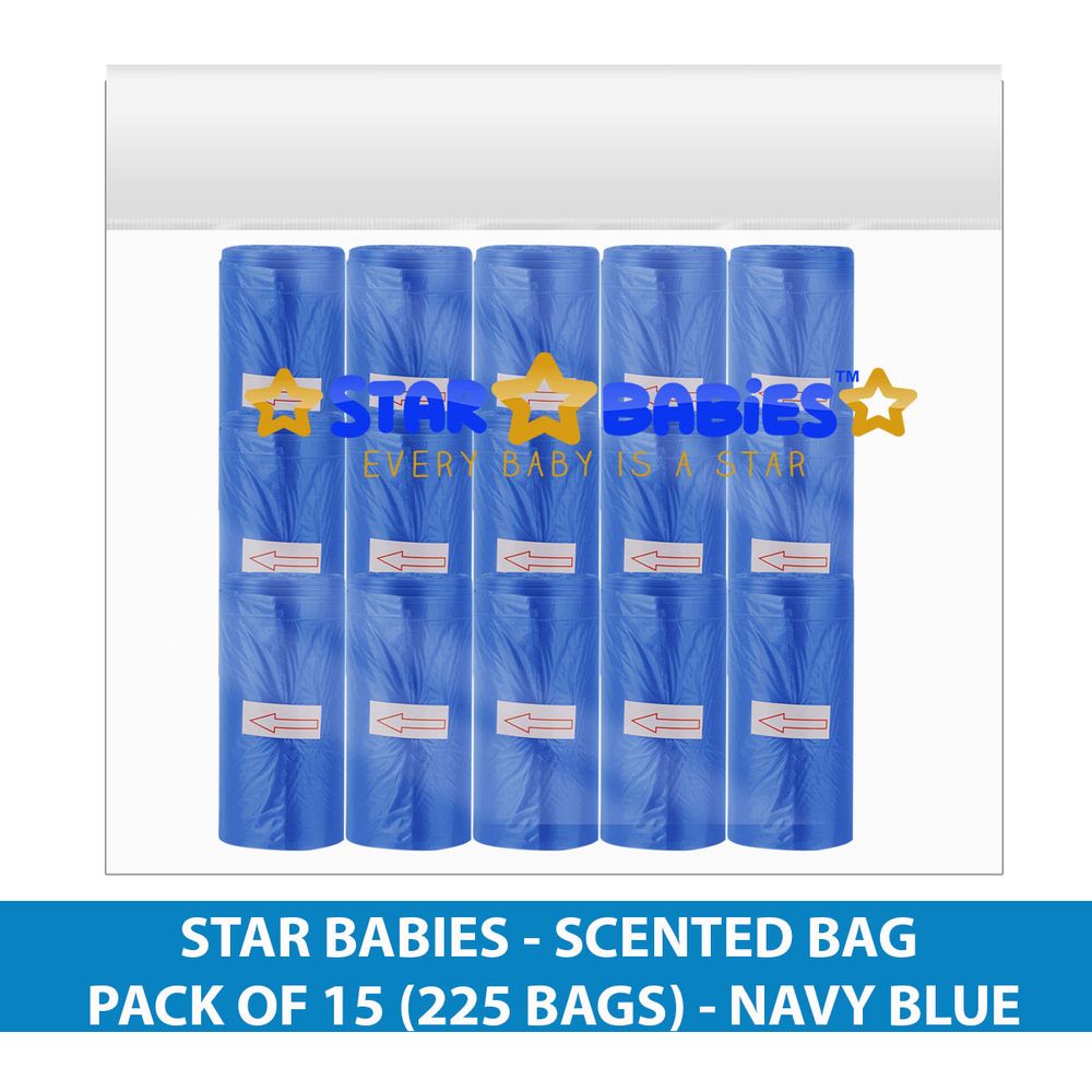 Star Babies - Scented Nappy Bag - 225pcs - Navy Blue