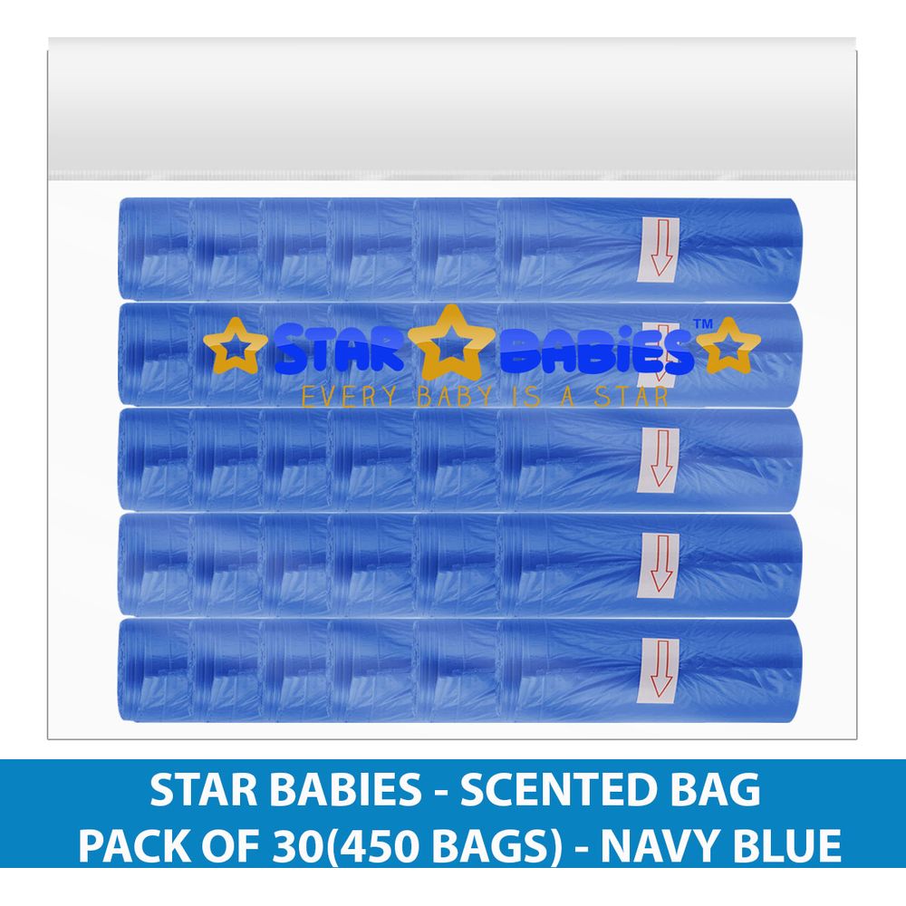 Star Babies - Scented Nappy Bag - 450pcs - Navy Blue