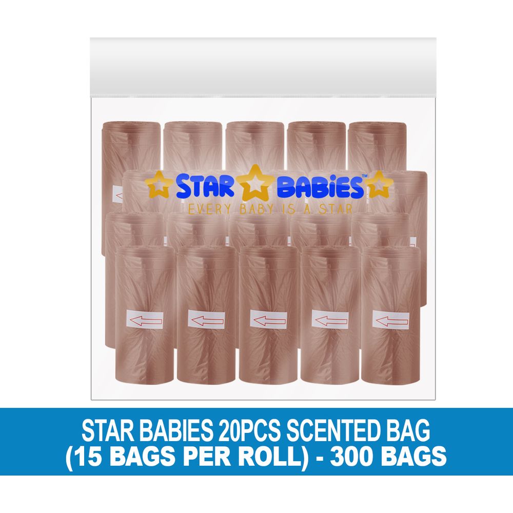 Star Babies - Scented Nappy Bag - 300pcs - Brown