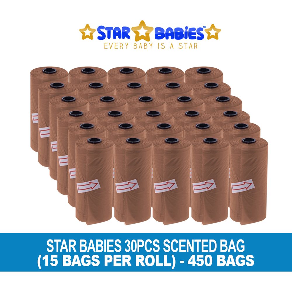 Star Babies - Scented Nappy Bag - 450pcs - Brown