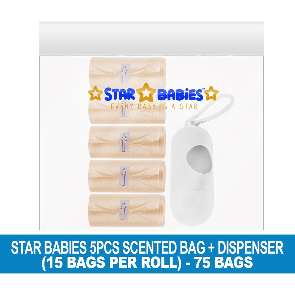 Star Babies Scented Nappy Bag 75pcs with Dispenser - Ivory