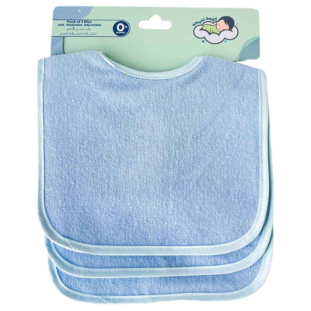 Amchi Baby - Waterproof Baby Bibs - 3pcs - Blue