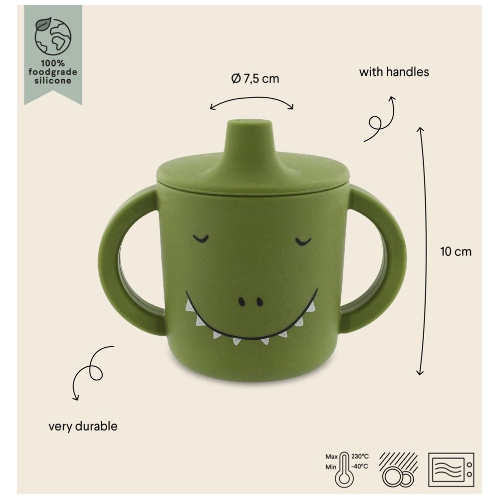 Trixie - Silicone Sippy Cup With Handles - Mr. Dino - 200ml