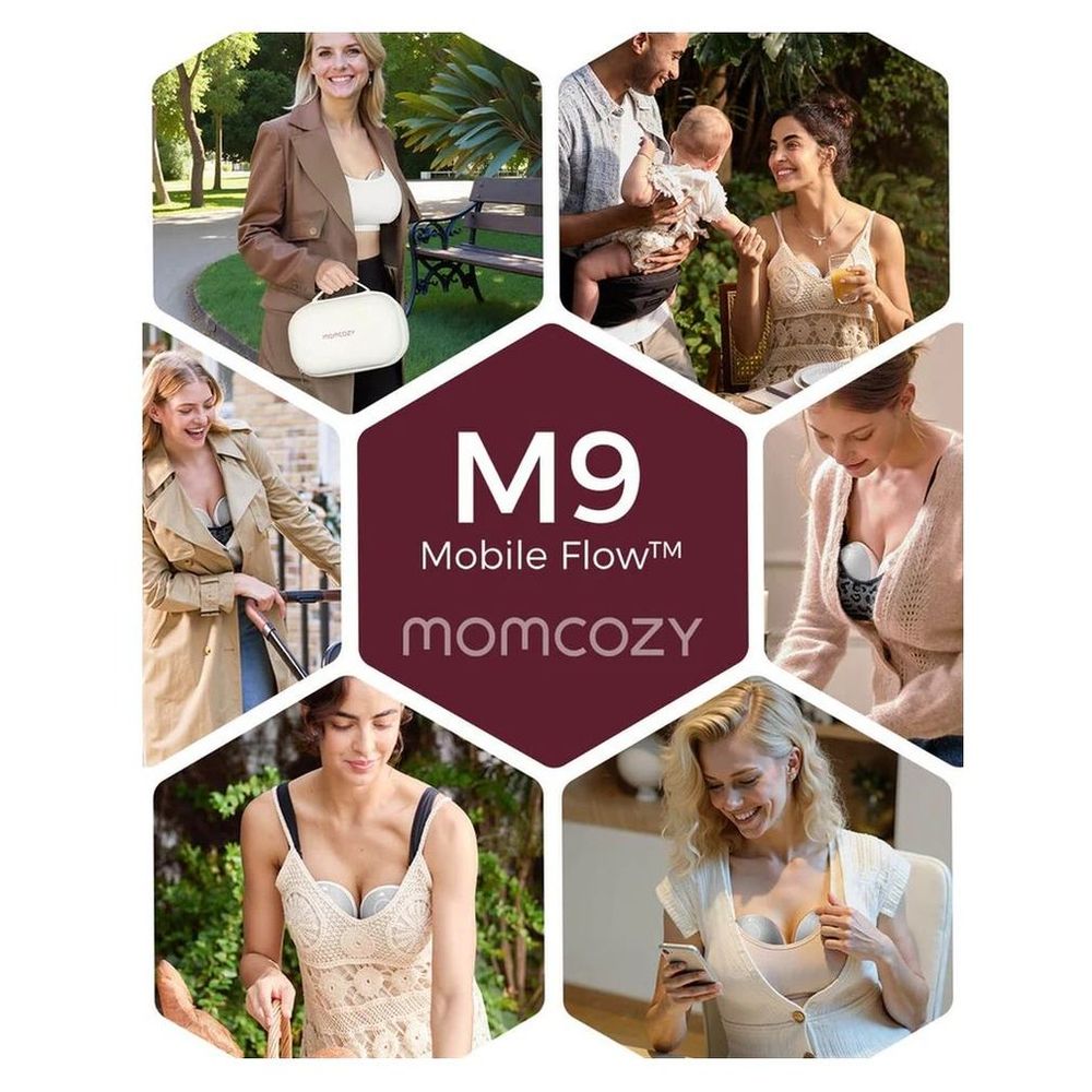 Momcozy - M9 Hands Free Breast Pump - Cozy Red - Pack of 2 - 24 mm