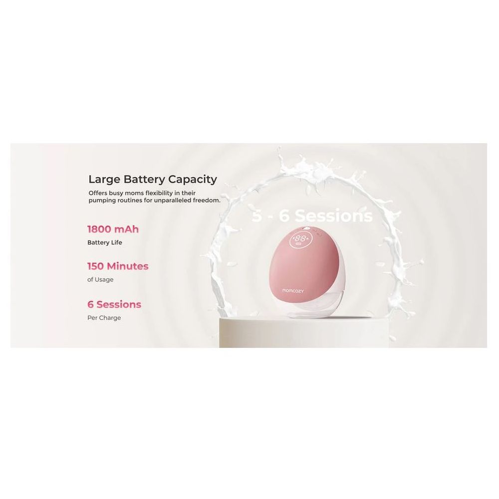 Momcozy - M9 Hands Free Breast Pump - Cozy Red - Pack of 2 - 24 mm