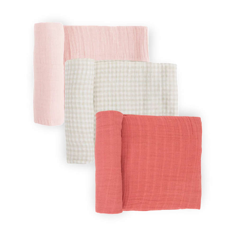 Little Unicorn - Cotton Muslin Swaddle - Pack of 3 - Light Pink