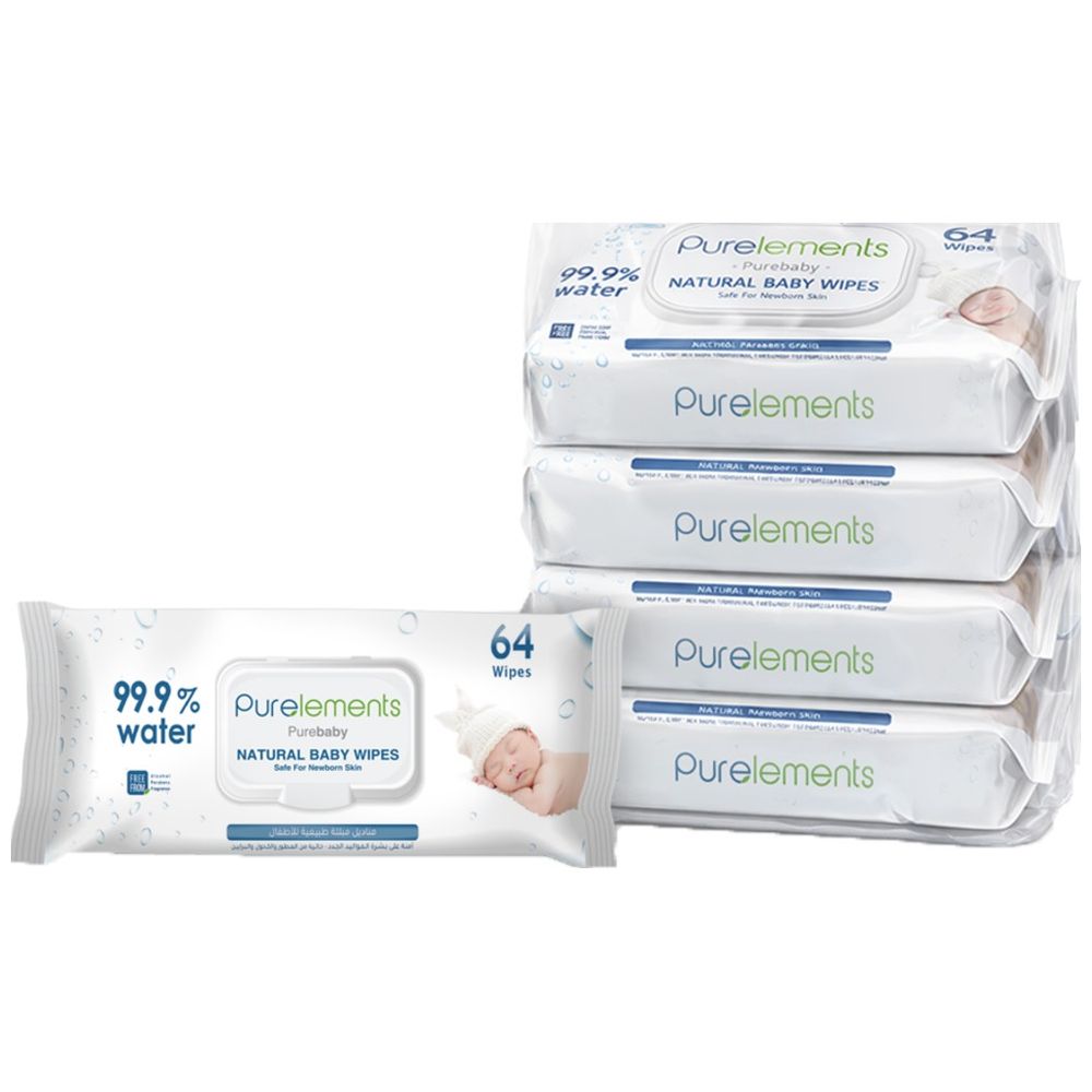 Purelements - 99.9% Waterwipes For Sensitive Skin - Pack Of 4