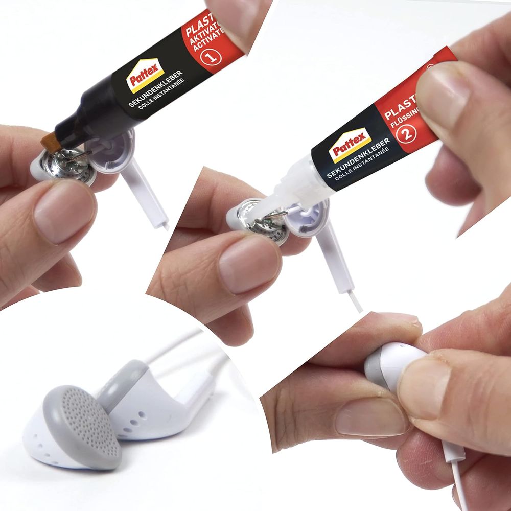 Pattex - All Plastics Dry Activator - 4 ml With Liquid Super Glue - 2 g