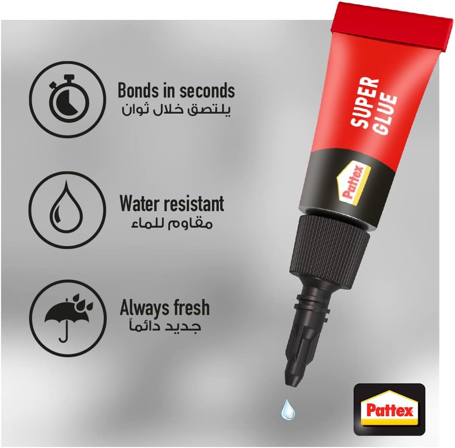 Pattex - Mini Dose Liquid Super Glue - 1 g - Pack of 3