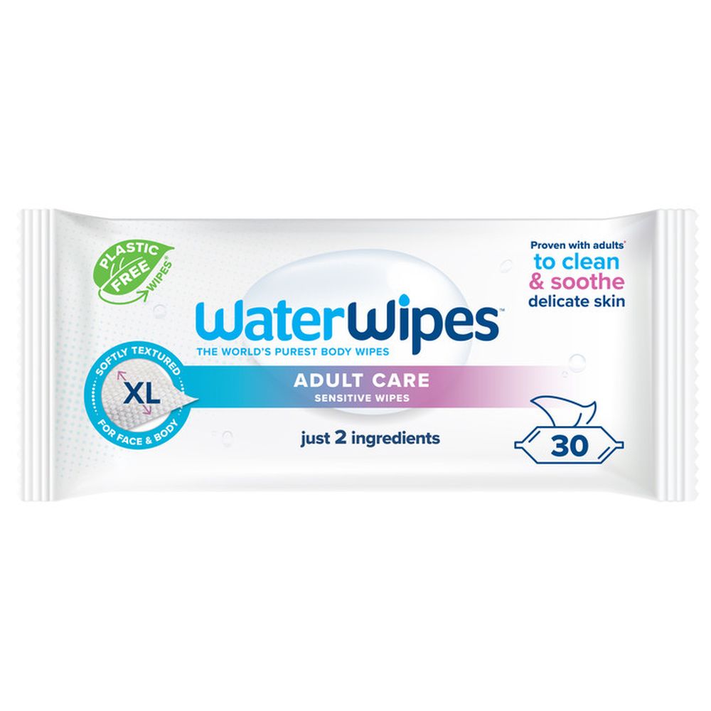Waterwipes - Adult Care Sensitive Wipes - Pack of 12 - 360 Wipes