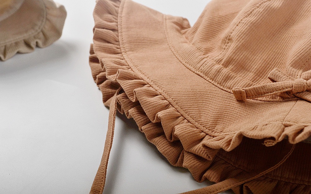 ذا غيرل كاب - قبعة دلو قطن صيفية للأطفال - بني