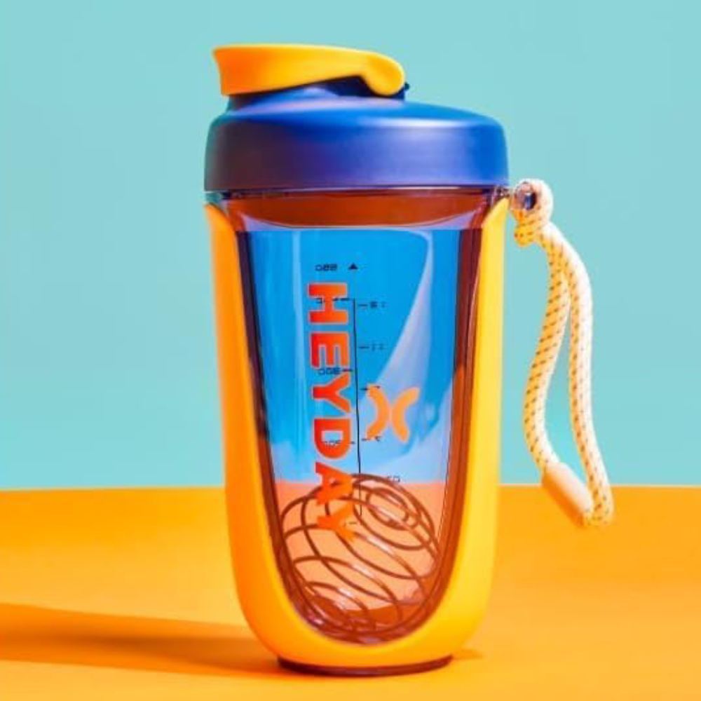 Heyday - Shaker Bottle - 550ml With Vanilla Protein Powder 40g - Yellow Submarine