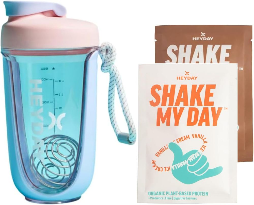 Heyday - Shaker Bottle - 550 ml With Protein Powder - Vanilla/Mocha - 27 gm
