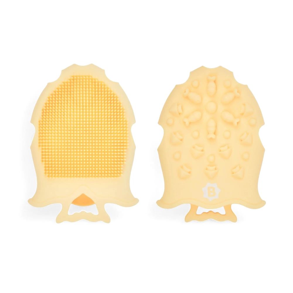 بادابول - فرشاة تدليك سيليكون 2 في 1 - أصفر