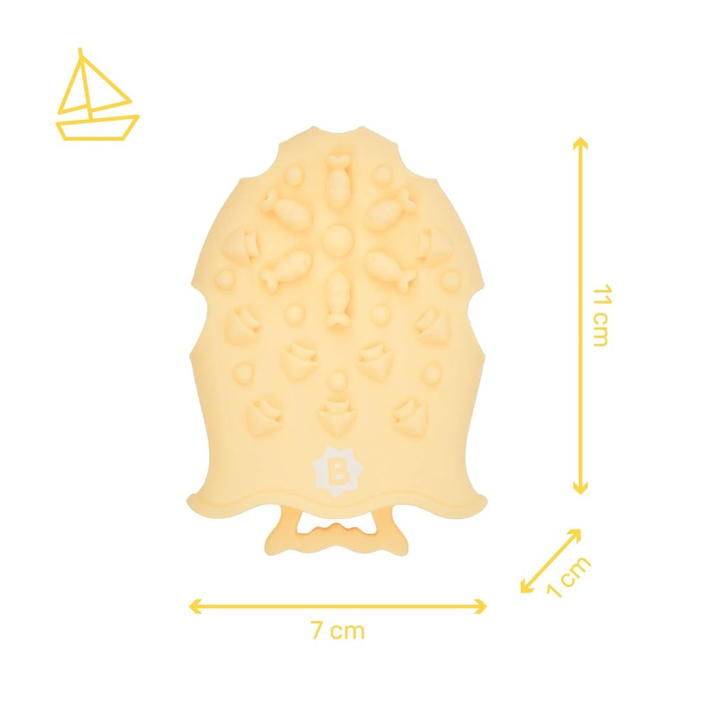 بادابول - فرشاة تدليك سيليكون 2 في 1 - أصفر