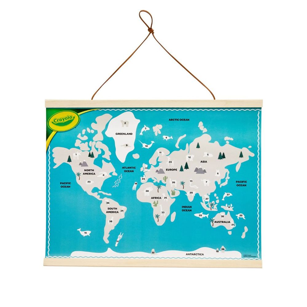 Crayola - Sticker By Number Animal World Map