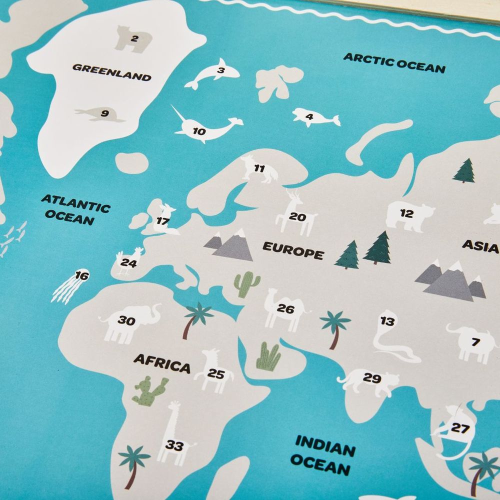 Crayola - Sticker By Number Animal World Map