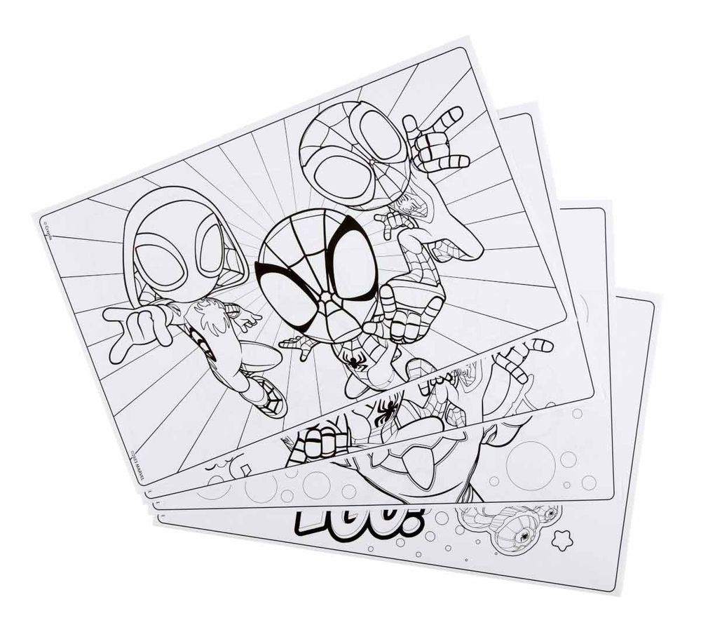 كرايولا - صفحات تلوين عملاقة - سبايدي وأصدقاؤه المذهلون - 18 قطعة