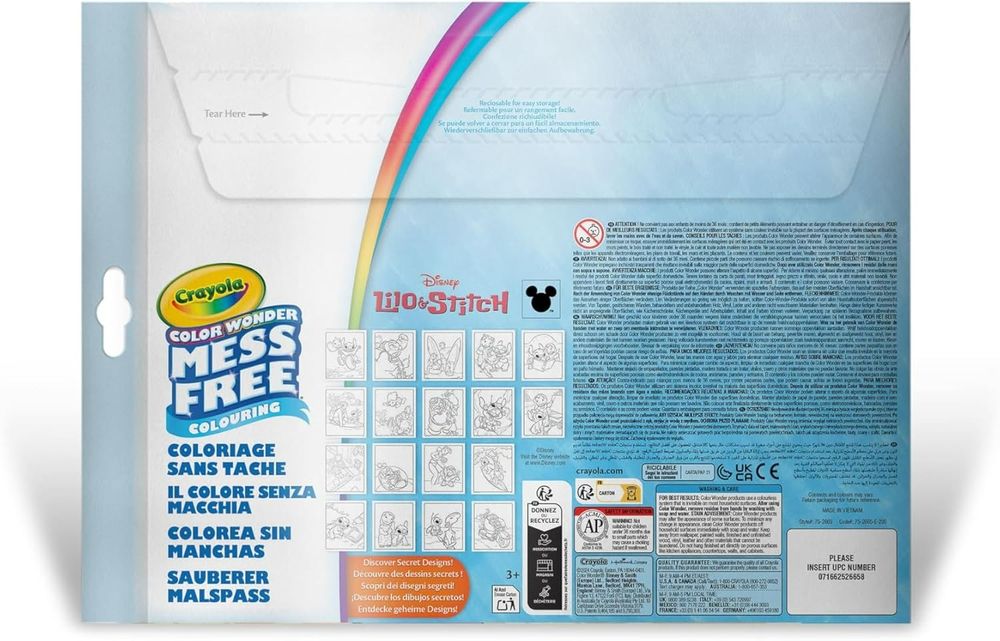 كرايولا - مجموعة تلوين كولور وندر بدون فوضى - ديزني ليلو وستيتش - ٢٢ قطعة