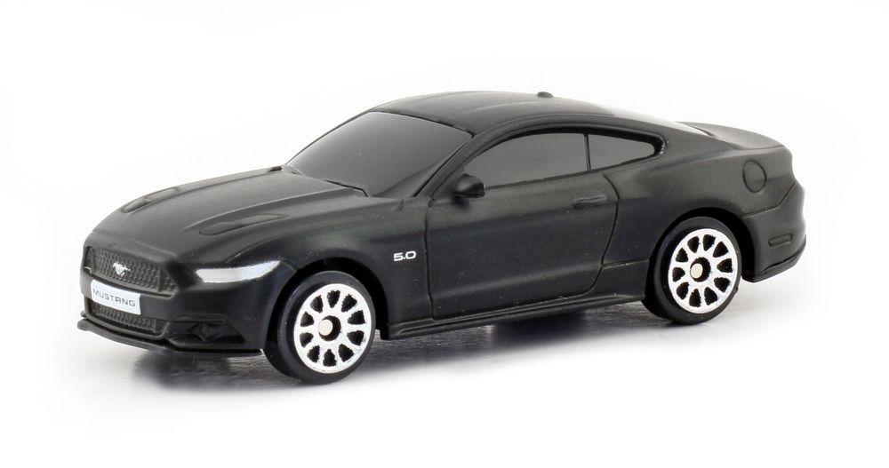 D-Power - Ford Mustang 2015 Diecast Mini Car 1:64 - Matte Black - 1pc