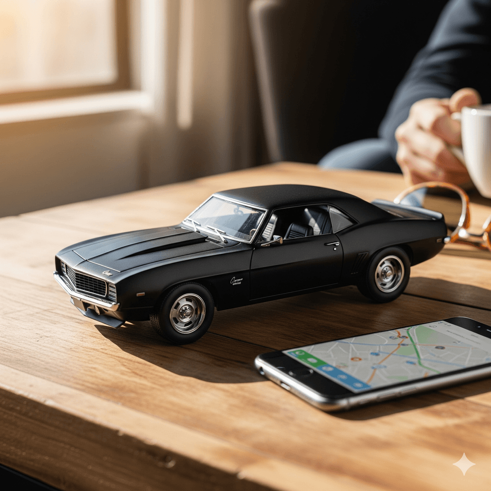 D-Power - Chevrolet Camaro 1969 Diecast Car 1:36 - Matte Black - 1pc