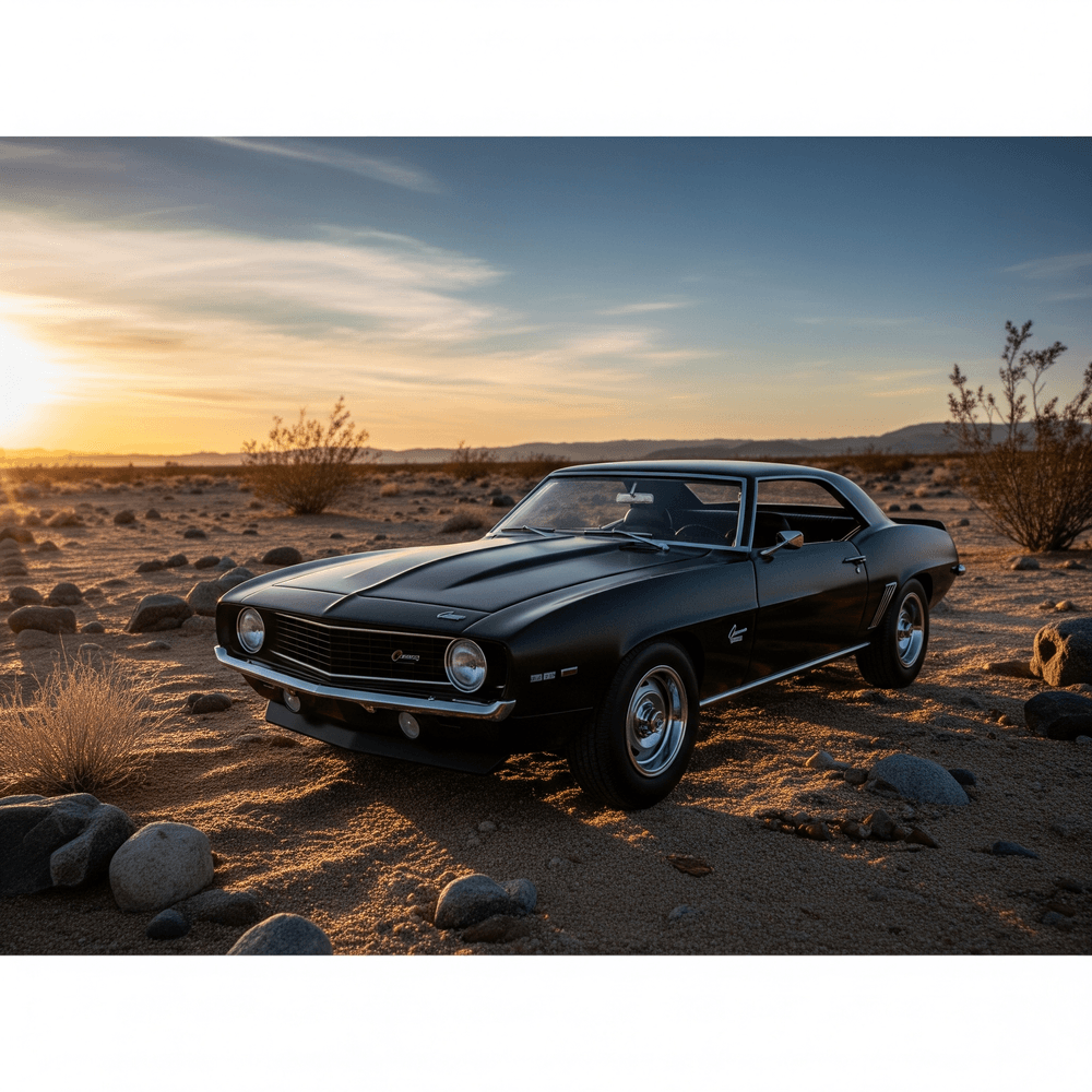 D-Power - Chevrolet Camaro 1969 Diecast Car 1:36 - Matte Black - 1pc