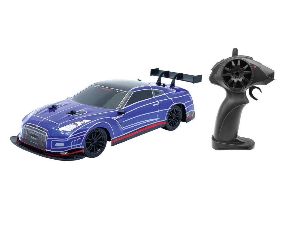 D-Power - 1:16 Nissan Gtr Rc Car With Vapor Exhaust Effect - 2.4ghz Remote Control - For Kids Ages 6+