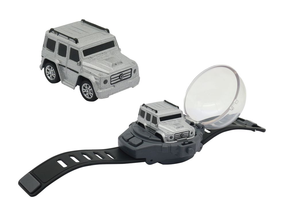 D-Power - 1:64 Scale Watch Remote Control Car - 2.4ghz Mini Rc Car - Compact Racing Toy For Kids Ages +3 - Silver