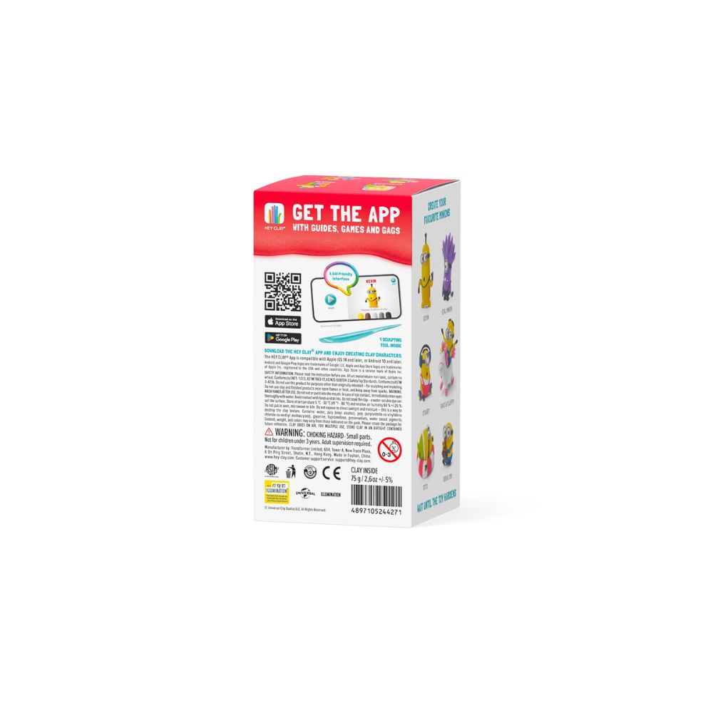 Hey Clay - Minions Kevin Colourful Modelling Air Dry Clay - 5pcs