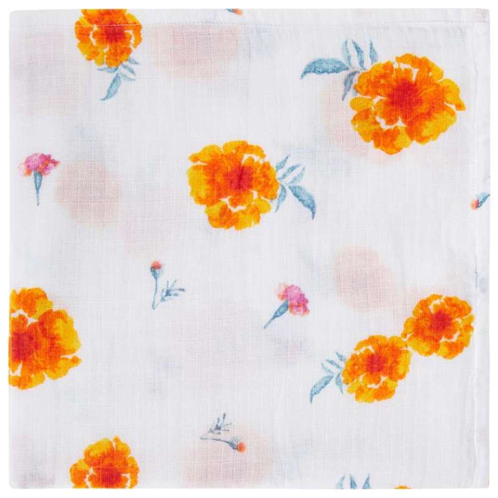 بطانية موسلين عضوية من مالابار بيبي - زهور القطيفة