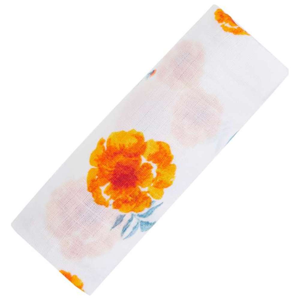 بطانية موسلين عضوية من مالابار بيبي - زهور القطيفة