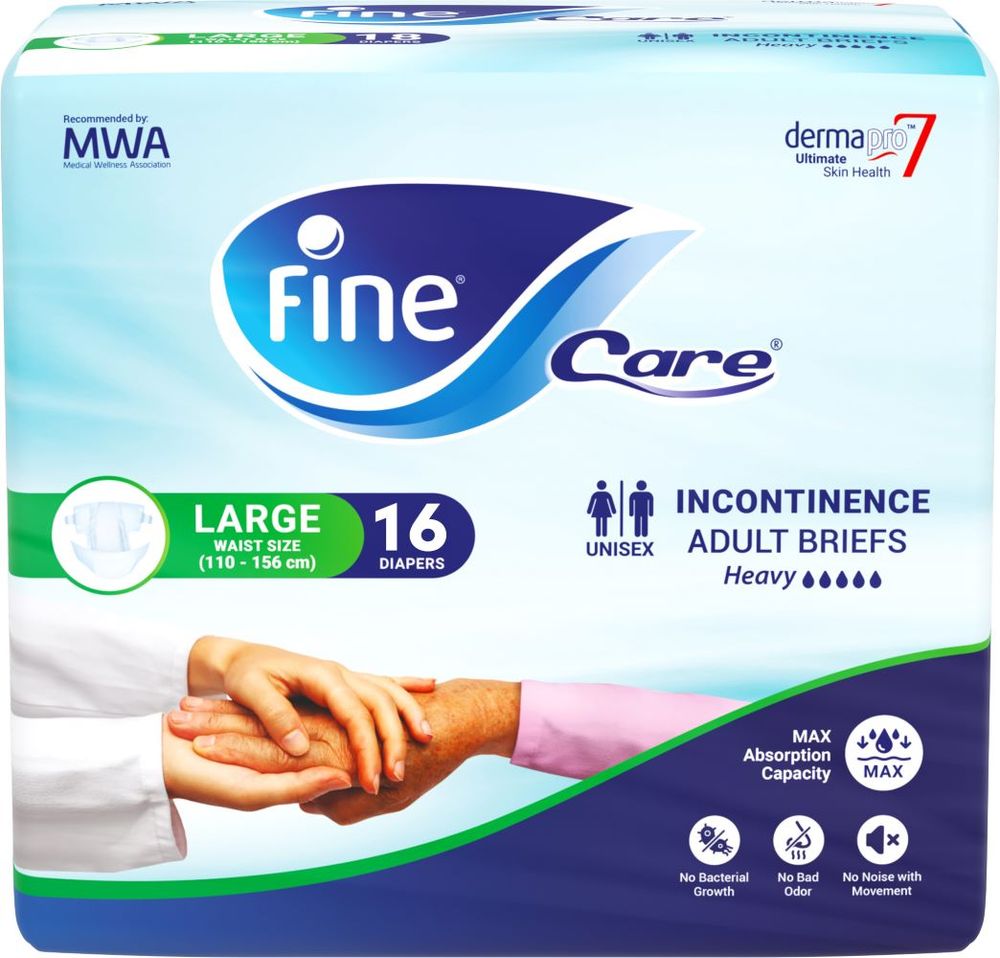 Fine - Care Incontinence Adult Diaper Brief - Large - 16 Pcs