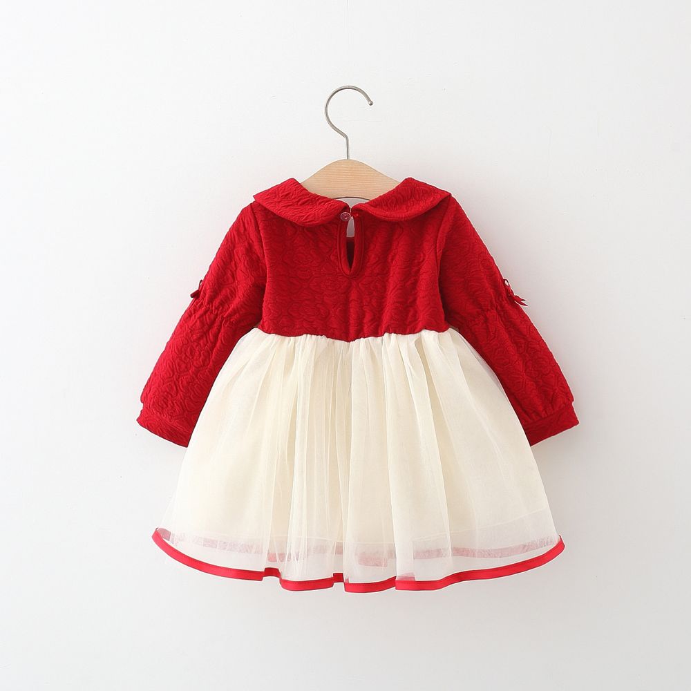 Sugar Rush - Girl's Embellished Round Neck Fashion Dress - Red