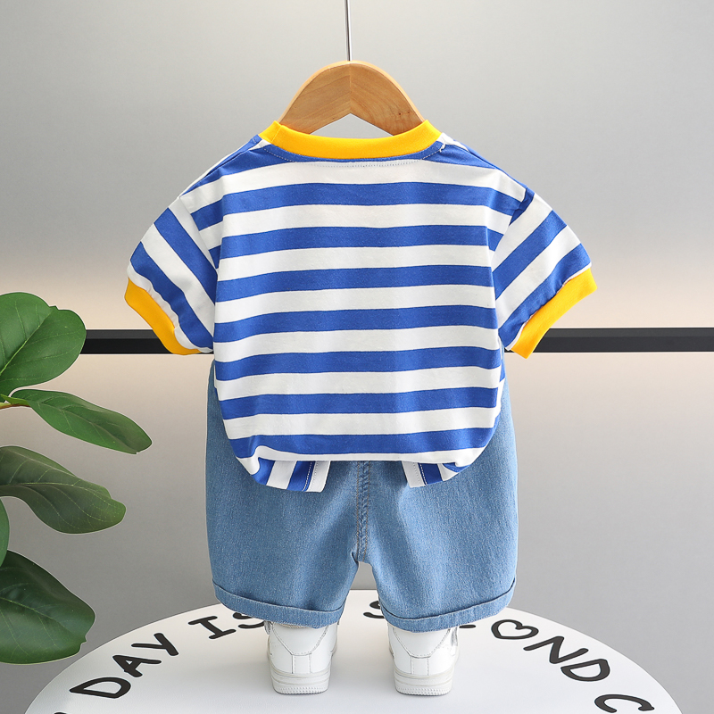Sugar Rush - 2pc-Set - Striped T-Shirt And Shorts - Blue