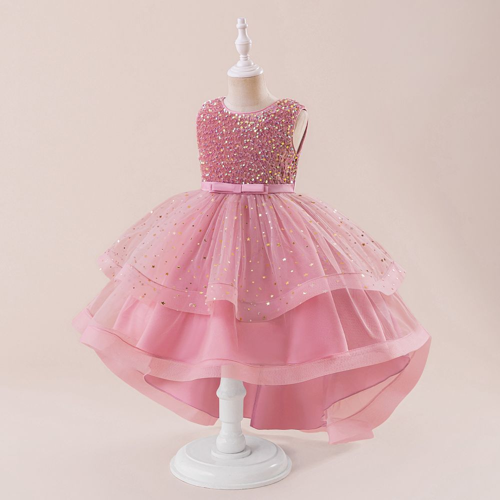 Sugar Rush - Sleeveless Embellished Party Dress - Pink