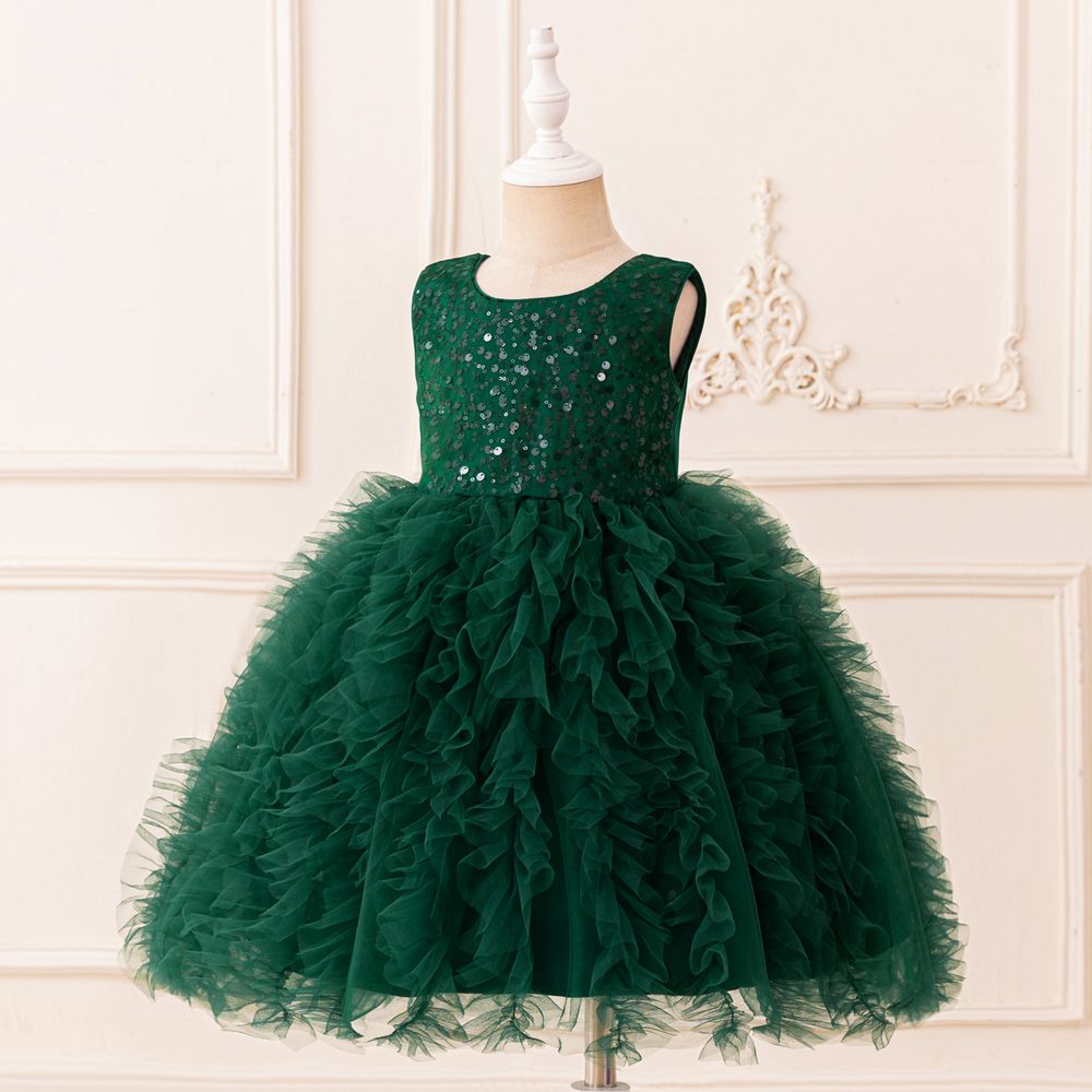 Sugar Rush - Embellished Sleeveless Party Dress - Green