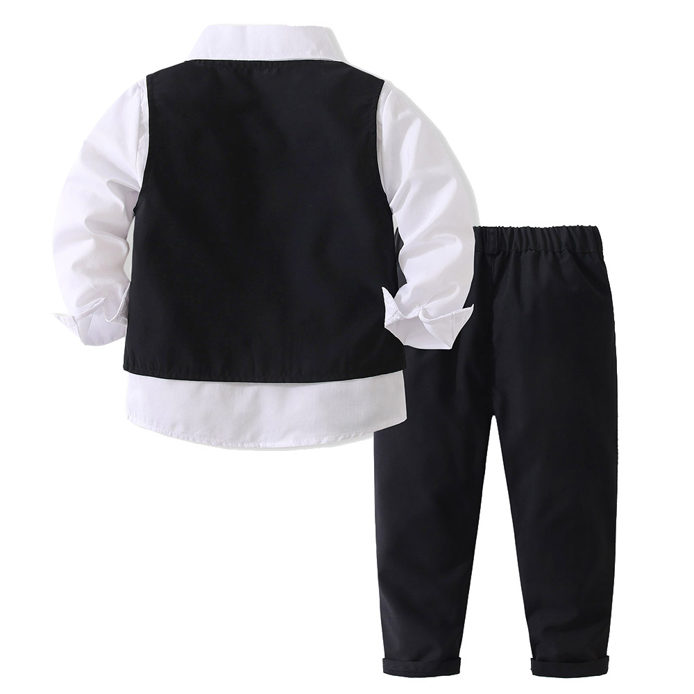 SUGAR RUSH - 4pc-Set - Classic Shirt, Waistcoat, Tie & Pants - Black