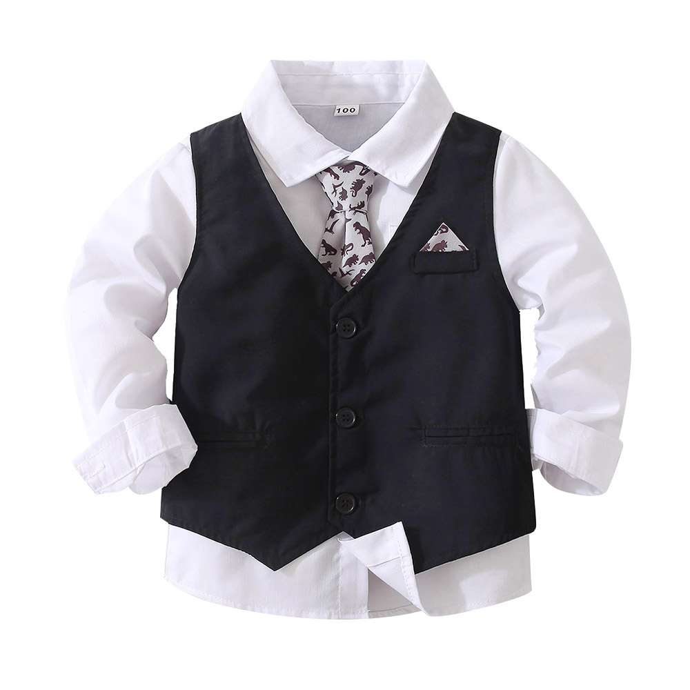 SUGAR RUSH - 4pc-Set - Classic Shirt, Waistcoat, Tie & Pants - Black